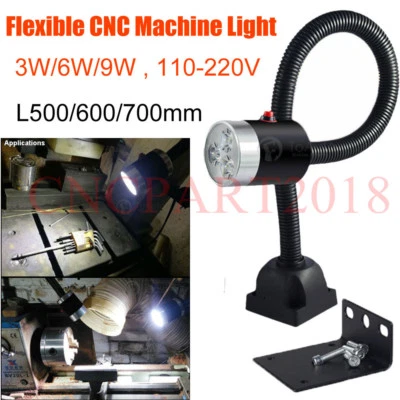 110-220V CNC Machine LED Work Light 3W/6W/9W Lathe Flexible Lighting Lamp,White - Image 1 of 4