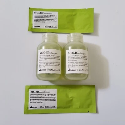 Lot Of 2-Davines MOMO Shampoo 2.5fl Oz & Conditioner .41oz Sample Moisturizing  - Image 1 of 4
