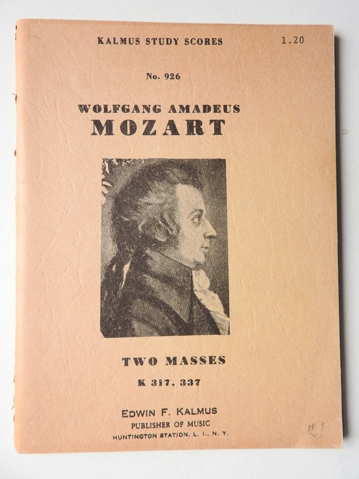 Wolfgang Amadeus Mozart - Two Masses K 317 & 337  Kalmus Study Scores miniature - Image 1 of 3