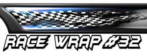 RACE CAR GRAPHICS #32 Half Wrap Vinyl Decal IMCA Late Model Dirt Trailer Truck - Picture 1 of 3