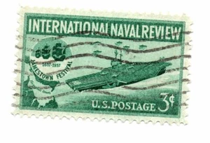 US 3 Cent International Naval Review Postage Stamp 1957 Scott 1091 Used (a4) - Picture 1 of 2