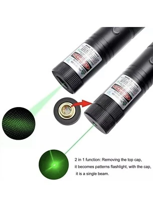 Verde Laser Puntatore Penna Regolabile +Star Luce Cap+Batteria t1 - Immagine 1 di 4