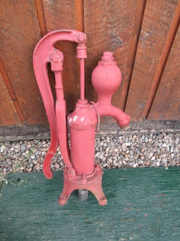 Vintage Cast Iron Hand WATER PUMP with Cylinder 21" High Cover