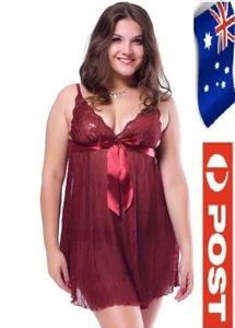 Plus 2XL Sexy Sheer Womens Babydoll nightie sleepwear lingerie pantie 3040 - Picture 1 of 4