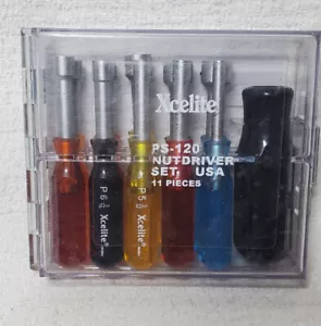 NEW XCELITE PS120 11-Pc COMPACT NUT DRIVER SET w/ TORQUE AMPLIFIER HANDLE - Picture 1 of 6
