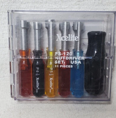 NEW XCELITE PS120 11-Pc COMPACT NUT DRIVER SET w/ TORQUE AMPLIFIER HANDLE - Image 1 of 4