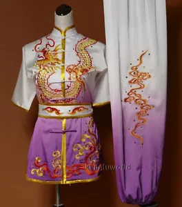 Tuta Arti Marziali Ricamo Changquan Tai Chi Kung Fu Wing Chun Uniformi - Foto 1 di 3