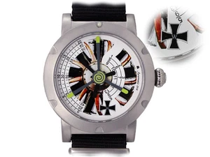 German Mechanical double Propeller Commemoration watch Jagdstaffel 37 1.WWA-1397 - Picture 1 of 5