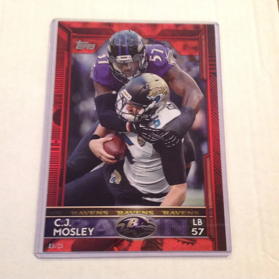 #72 C J Mosley  Alabama / Ravens LB #ed/25 made Red Version 2015 Topps 5x7 - Image 1 of 1