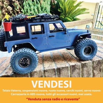 Scaler rc 1/10 jeep Wrangler blu - Telaio Vaterra usato 2 volte - Immagine 1 di 4