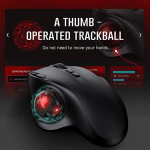 Trackball Wireless Mouse Rechargeable Silent Slim Mice Bluetooth 2.4G Laptop PC - Picture 1 of 23