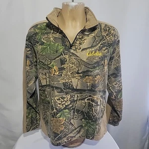 Cabelas Hunting Seclusion 3D Camo 1/4 Zip Sweatshirt Men Size M REG Quarter Zip - Picture 1 of 8