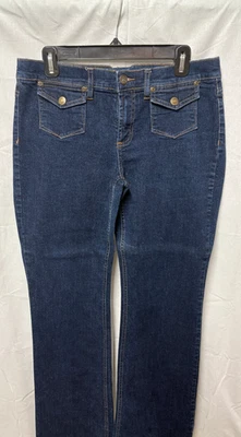 Pantalones de mezclilla para mujer Tapemeasure talla 10 lavado oscuro Foto 1 de 4