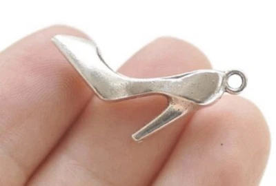 High Heel Stiletto Silver Favor Wedding Birthday Charms 10pc New Paradise - Image 1 of 4