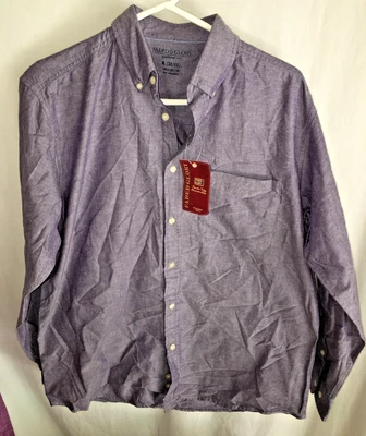 PARA HOMBRES NUEVO NUEVO CON ETIQUETAS DESCOLORIDO GLORIA PÚRPURA 100% ALGODÓN MANGA LARGA VESTIDO INFORMAL Camisa M 46" Foto 1 de 3