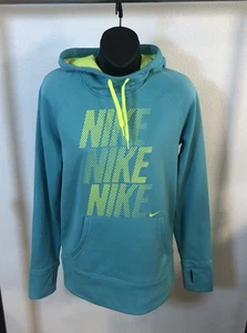 NIKE Therma-Fit Felpa con Cappuccio Teal Donna M Tempo Libero Foderata in Pile Escursione Sport Fienile - Foto 1 di 11