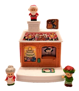 Fisher Price Little People Weihnachtsmann & Mrs. Claus Weihnachtshaus mit Elfe - Bild 1 von 7