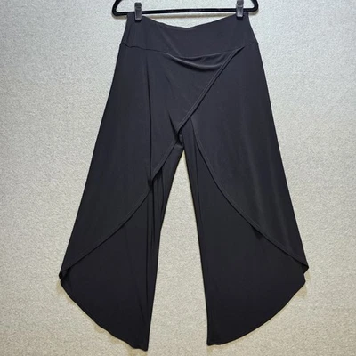 Joseph Ribkoff Pants Women's 10/12 Classic Overlay Black Wrap Palazzo Wide Leg - Image 1 of 4