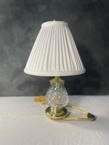 Waterford Crystal Lamp w/ Shade – Cut Glass Brass Base – 16” Elegant - Picture 1 of 7