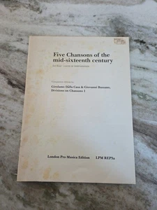 London Pro Musica 5 Chanson of the mid 16th Century recorder quartet sheet music - Picture 1 of 2