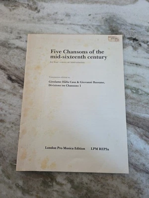 London Pro Musica 5 Chanson of the mid 16th Century recorder quartet sheet music - Image 1 of 2