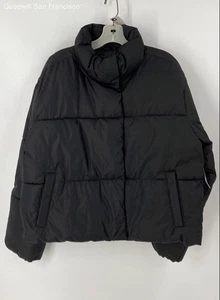 NWT Old Navy Black Long Sleeve Pockets Full Zip Puffer Womens Jacket Size Medium - Picture 1 of 5