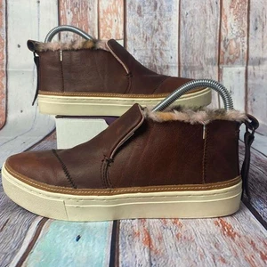 Toms Damen-Slipper braun Leder Kunstfell gefüttert Größe 7 - Bild 1 von 8