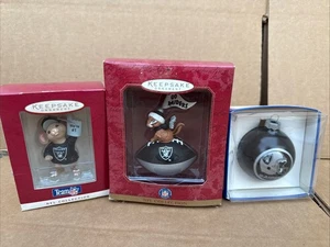 Hallmark Oakland Raiders 1999 NFL Collection Vintage Football Ornament Bundle - Picture 1 of 4