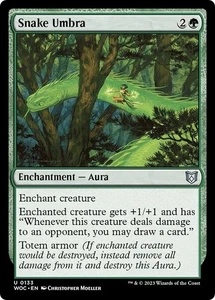SNAKE UMBRA x1 mtg NM-M Commander Wilds of Eldraine 1 Unc - Picture 1 of 1