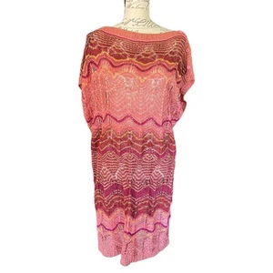 Vestido Camisa Túnica Missoni Vintage Oro Rosa Onda Metálica Talla 42 - Imagen 1 de 14