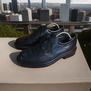 Men's Barrington Black Genuine Leather Dress Shoes Size 8 D Great Shape! - Picture 1 of 12