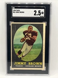 1958 Topps #62 Jimmy Jim Brown Rookie SGC 2.5 Cleveland Browns HOF RC Karte (671) - Bild 1 von 2
