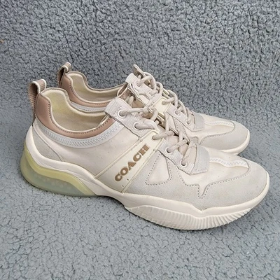 Coach Citysole Sue Runner Sneakers Womens 9B Beige Suede Athletic Low Top - Image 1 of 4