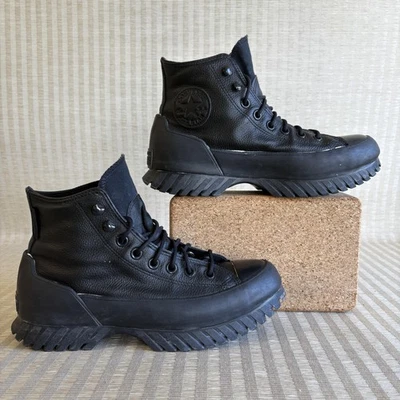 Converse Chuck Taylor Lugged Winter 2.0 Boots Womens Size 9 Black Leather Shoes - Image 1 of 4