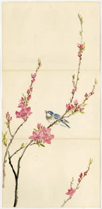 Antique Drawing-BIRD-BRANCH-ASIAN-CHINESE-Anonymous-ca. 1960 - Picture 1 of 1