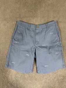 Vineyard Vines Shorts Embroidered Fish Size 32” Sky Blue 8.5” Beach Vacation - Picture 1 of 9