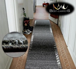 Very Thick Hall Runner SHADOW 8597 Width 80-120cm extra long Soft Densely RUGS - Picture 1 of 8