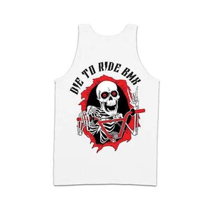 Die to Ride BMX - Big Skull Ripper - Mens Tank Top - White - Picture 1 of 7
