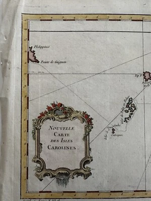 Mapa decorativo Bellin del Océano Pacífico Islas Carolinas Micronesia Palau 1761 Foto 1 de 4
