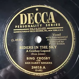 10" 78 RPM-Bing Crosby-Riders in the Sky/Lullaby Land/Decca 24618 - Picture 1 of 4