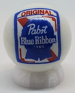 Pabst Blue Ribbon 1" Glass Logo Marble w/ Stand - Picture 1 of 1