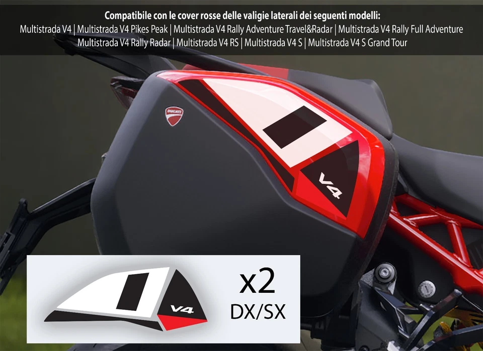 Adesivi cover valigie borse laterali Ducati Multistrada V4 Pikes Peak v4