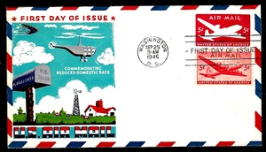 C32 5c Stamp + UC14 5c Embossed (1946) THE SKYMASTER FDC FROM CAPTAIN FLUEGEL ! - Picture 1 of 1