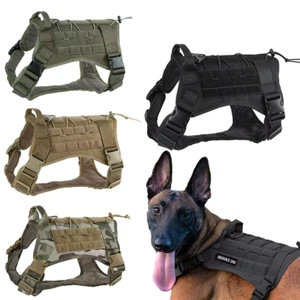 Tactical Dog Vest US Working Dog Military Harness with Handle No-pull Large - Picture 1 of 35