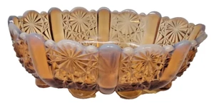 Fenton Olde Virginia Art Glass / OVG Cameo Opalescent Bowl Daisy - Picture 1 of 4