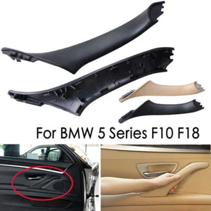 Pair Inner Door Panel Handle Armrest Black For BMW 5 Series F10 F11 2010-2016 - Picture 1 of 7