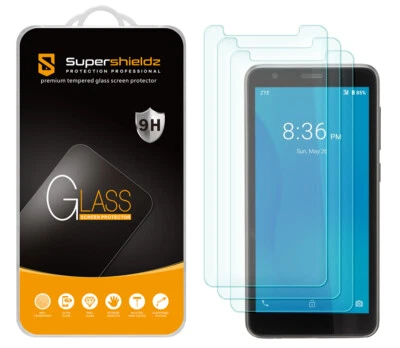 [3-Pack] Supershieldz Tempered Glass Screen Protector for ZTE Quest 5 - Image 1 of 4
