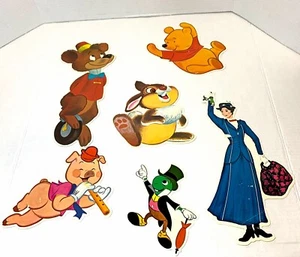 VINTAGE - 6 WALT DISNEY DIE CUT PICTURES POOH MARY POPPINS JIMINY CRICKET ECT. - Picture 1 of 9