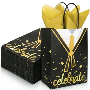 24Pcs Graduation Gift Bags with 24 Sheets Gold Tissue Paper 2025 Graduation P... - Picture 1 of 7