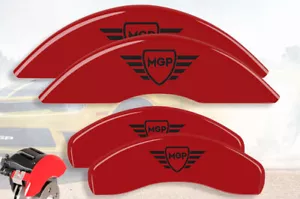 2016-2017 Audi A5 Quattro Front + Rear Red Black "MGP" Brake Disc Caliper Covers - Picture 1 of 10